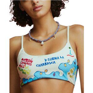 188$ Alémais Nadia Bralette Bikini Top Adjustable Straps Size S Multicolor